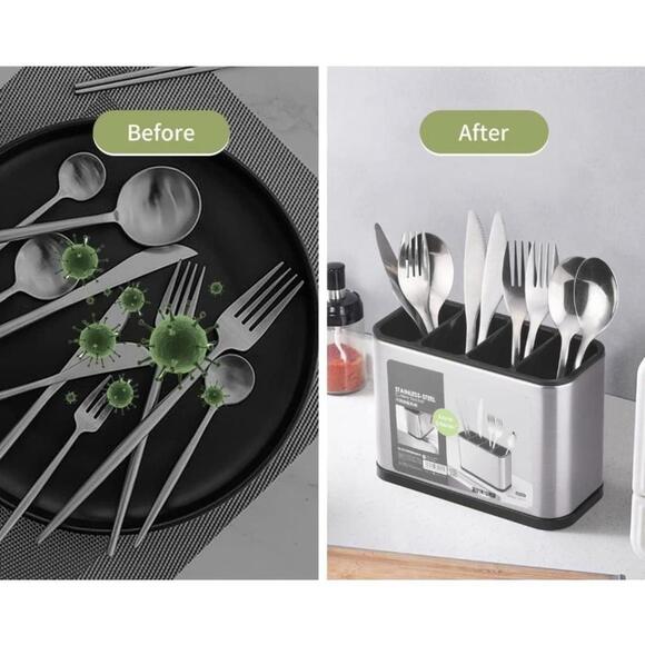 Stainless steel kitchen utensil holder - Picture 6 of 9